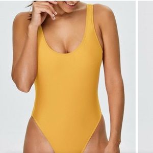 Brand New Yellow Scoop Neck Swimsuit
